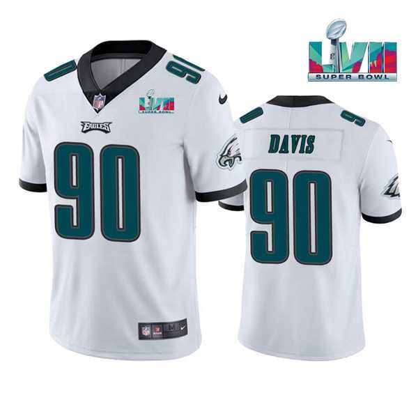 Men & Women & Youth Philadelphia Eagles #90 Jordan Davis White Super Bowl LVII Patch Vapor Untouchable Limited Stitched Jersey->philadelphia eagles->NFL Jersey